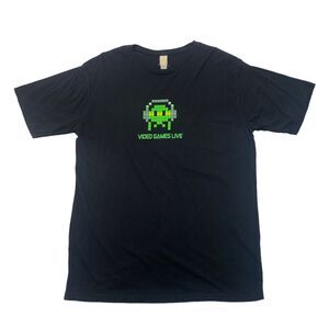 Video Games Live World Tour 2009 2010 T Shirt Mens L Large Black Cotton Tee